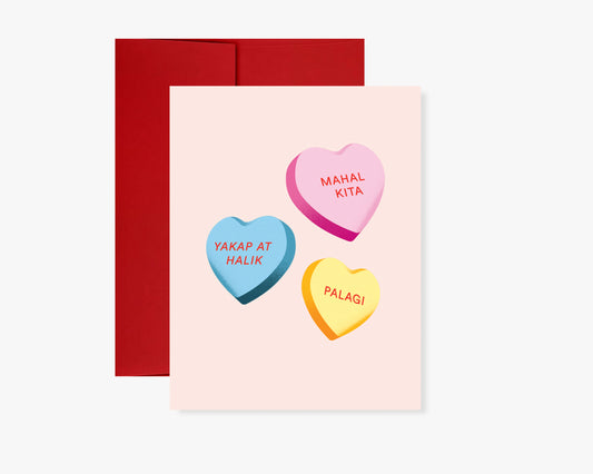 Filipino Candy Heart Valentine’s Day Card